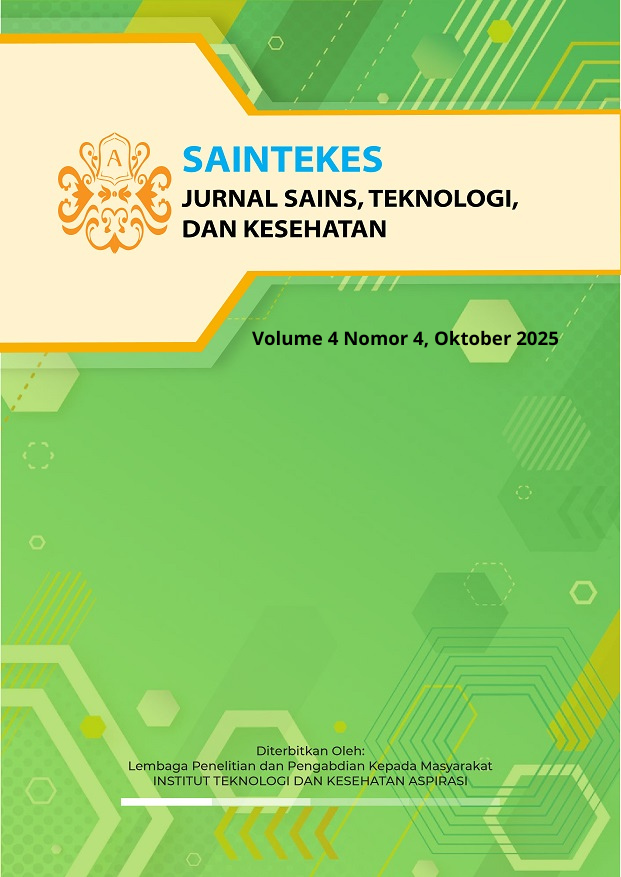 					View Vol. 5 No. 1 (2026): SAINTEKES: Jurnal Sains, Teknologi dan Kesehatan, Januari 2026
				